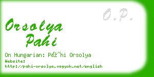 orsolya pahi business card
